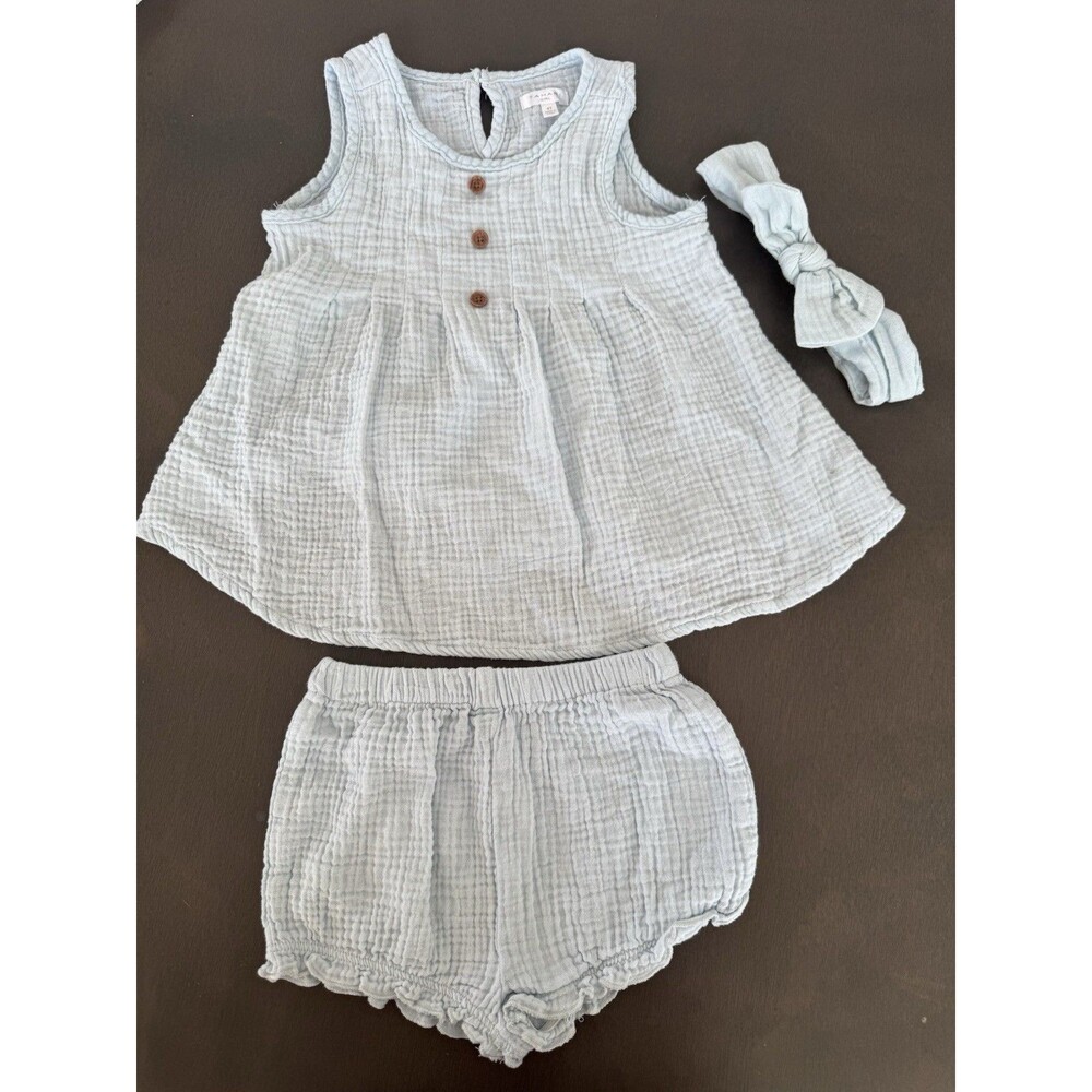 Girl’s Tahari summer outfit Top Shorts headband 3pc Outfit Set Size 4T Toddler